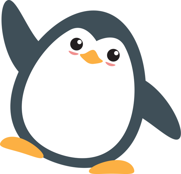 Penguin Waving Illustration