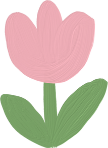 Handdrawn Painterly Cute Objects Tulip 1